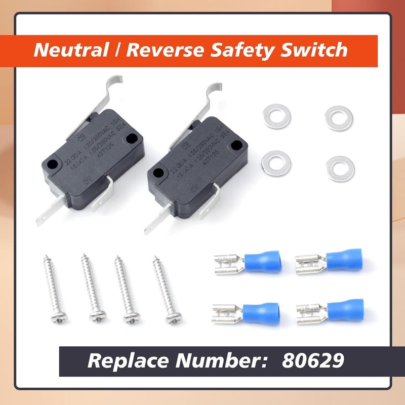Mhrxusd 2Pcs 80629 Neutral/Reverse Safety Switch Replacement for B&M Automatic Shifters, with Crimp Terminals Screws - Image 2